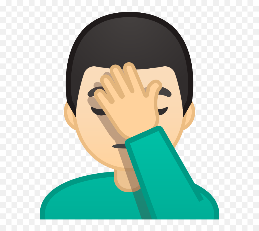 Light Skin Tone Emoji - Hand On The Face Emoji,Facepalm Emoji Png
