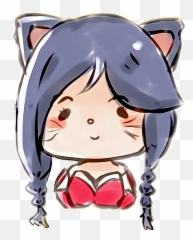 Ahri Chibi Lol League Of Sticker - For Teen Emoji,Ahri Emoji