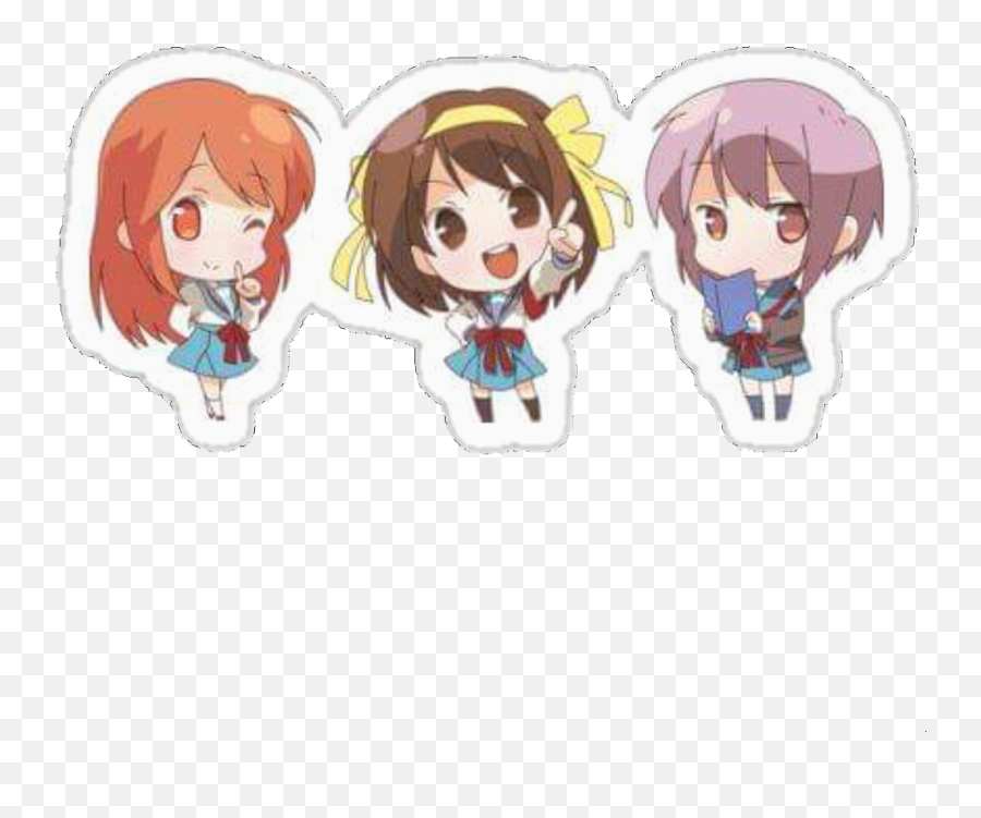 Anime Haruhisuzumiya Sticker - Mini Anime Sticker Emoji,Haruhi Suzumiya Emoji