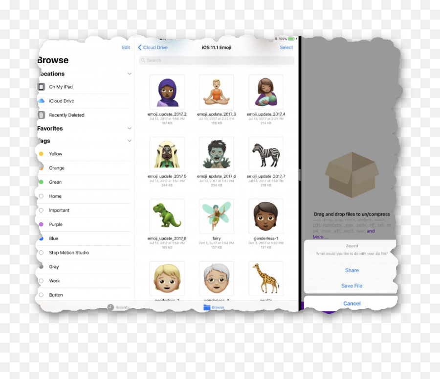Décompresser Et Compresser Des Fichiers Sur Iphone Ou Ipad - Language Emoji,Tous Les Emoji Iphone
