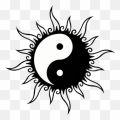 Moon Together Drawings Hd Png Download - Yinyang Tattoo Design Emoji,Yin Yang Circle Emoji