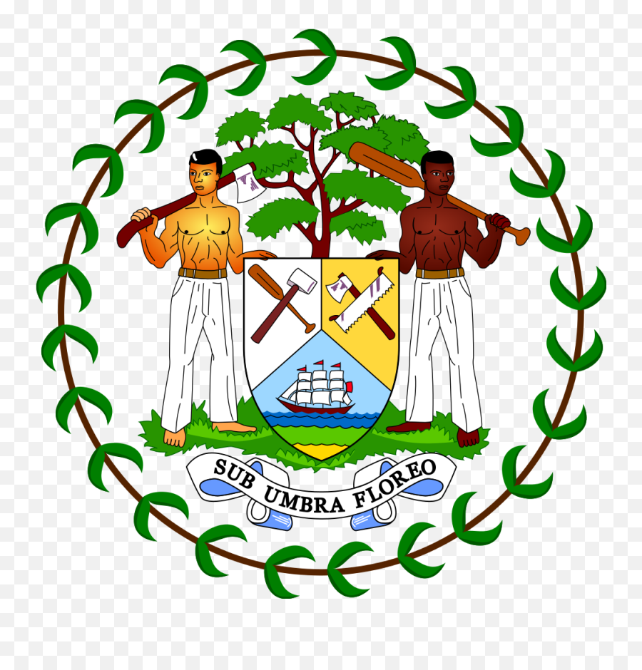Símbolos Patrios De Belice - Belize Coat Of Arms Vector Emoji,Emoticon Bandera Rojablanca