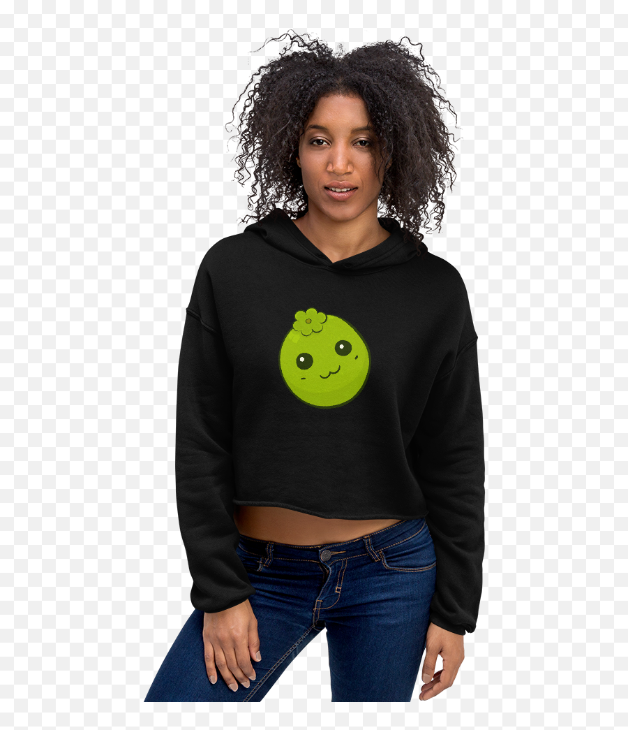 Black Sapote Crop Hoodie Multiple Colors Emoji,Emoticon Jeans