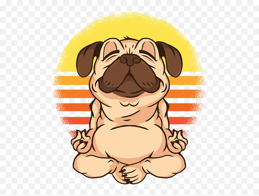 Pug Yoga Cute Dog Meditating Puppy Youth T - Shirt For Sale By Emoji,Black Pug Emojis