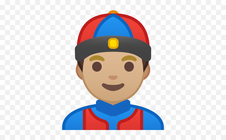 Man With Chinese Cap And Mustache With Medium Light Emoji,Person Emoji