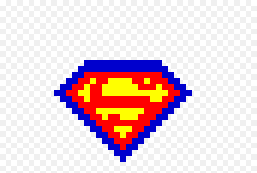 Superman Fusebead Perler Bead Pattern Bead Sprites - Perler Beads Superman Emoji,Perler Beads Emoji