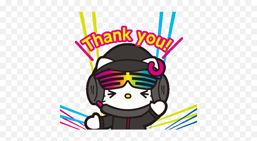 Dj Hello Kitty Hello Kitty Wallpaper Hello Kitty Kitty - Gif Diciendo Thank You Emoji,Thank You Animated Emoticons