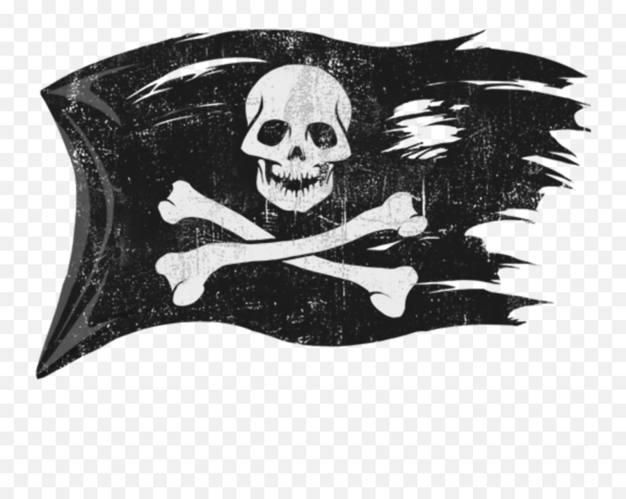 Mq Pirate Flag Black Skull Sticker - Pirate Flag Png Emoji,Pirate Flag Emoji