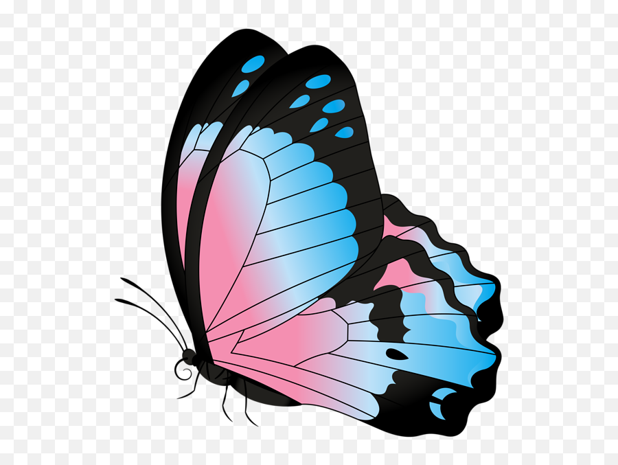 Butterfly Blue Pink Transparent Clip Art Image Butterfly - Transparent Pink And Blue Butterfly Emoji,Pink Butterfly Emoji