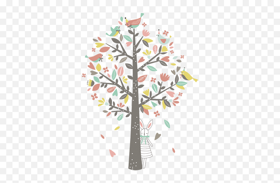 Vinilo Infantil Decorativo Árbol - Infantil Imagen De Un Arbol Emoji,Decoracion De Emojis