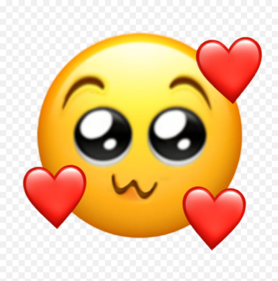 Emoji Emojiiphone Heart Shy Sticker By Mmwaa - Love Emoji,Emoji With Heart Crown