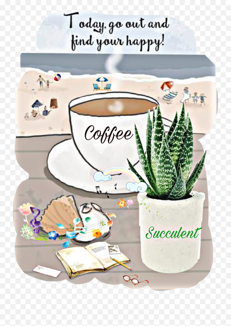 Aloevera Succulent Beach Sticker - Nedelja Dan Za Odmor Emoji,Copper Mug Emoji