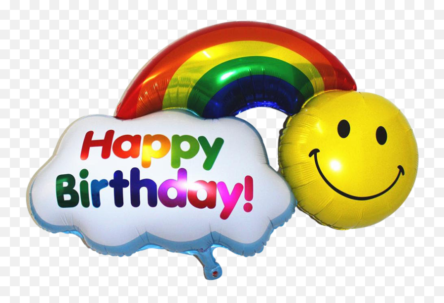 38 Inch Helium - Rainbow Birthday Balloon Decoration Emoji,Happy Birthday Emoticon