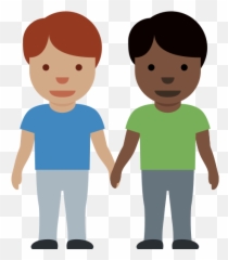 Two Men Shaking Hands With Medium Skin - Girl And Man Holding Hands Emoji,Mustache Emoticon Twitter
