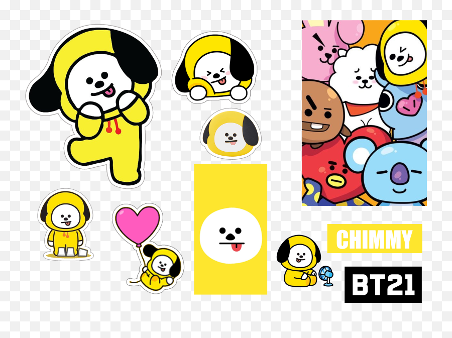 Bts Chimmy Adesivos - Bt21 Chimmy Topo De Bolo Emoji,Emoticon Natalino