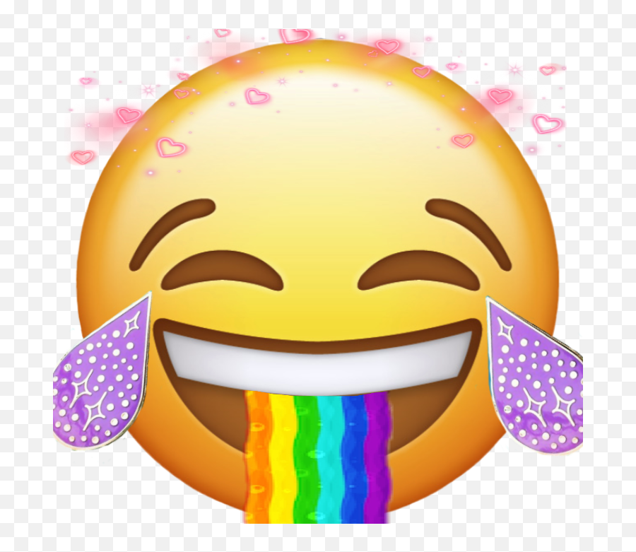 Rainbow Emoji Laughingface Sticker By Ella - Happy Face Emoji Apple Png,Rainbow Emoji