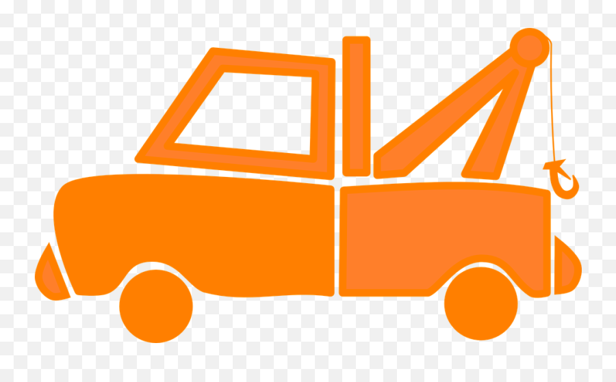 Emergency Wrecker Tow Truck Hauling - Orange Clipart Truck Emoji,Hauling Emotions Uphill