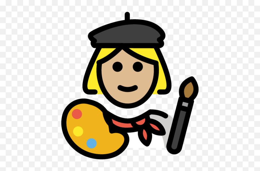 Woman Artist Medium - Light Skin Tone Emoji Download For Mujer Artista Animado,Pictures Of Art Emojis