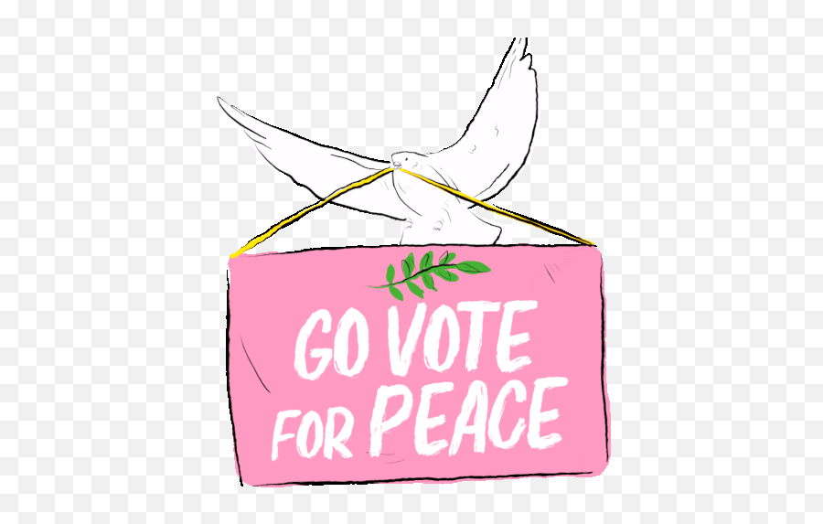 Go Vote For Peace Bird Sticker - Go Vote For Peace Bird Dove Emoji,Dove Facebook Emoji