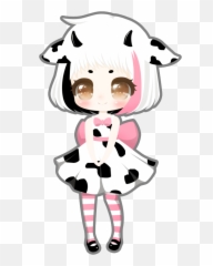 Anime Girl Cow Cute Sticker By Emoji,Cute Emoji Cow