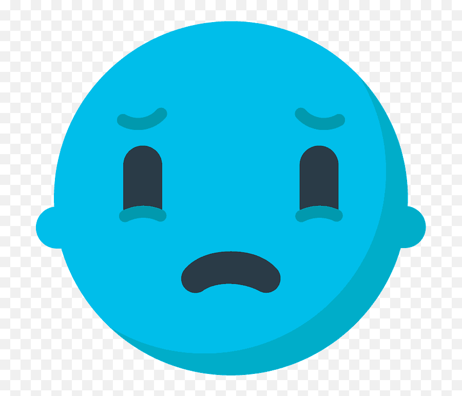 Worried Face Emoji - Emoji Llorando Azul,Worry Emoji