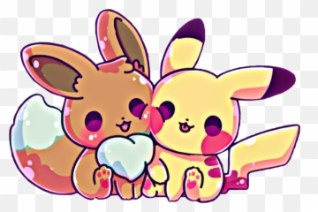 Pikachu Eevee Pokemon Anime Sticker By Catygaso1500 Emoji,Eevee Emoji