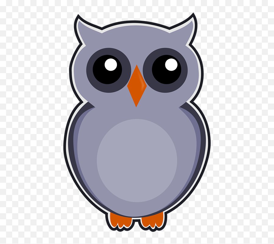Bird Cute Sweet Happy Gray Owl Nature - Yellow Owl Drawing Emoji,Animasi Emotion