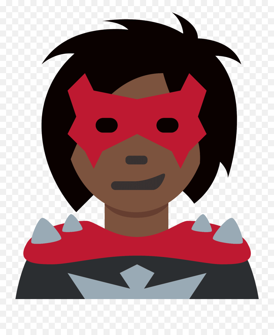 Supervillain Emoji With Dark Skin Tone - Superhero,Criminal Emoji