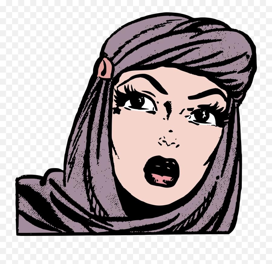 Female Head Retro People Woman Png Picpng - Arabic Woman Painting Emoji,Retro Emotion