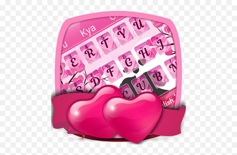 Pink Love Keyboard Theme - Girly Emoji,Swype Dragon Emoji