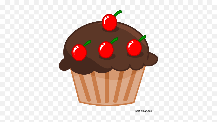 Free Cake And Cupcake Clip Art - Chocolate Cupcake Cake Clipart Emoji,Cupcake Emoji Hearts