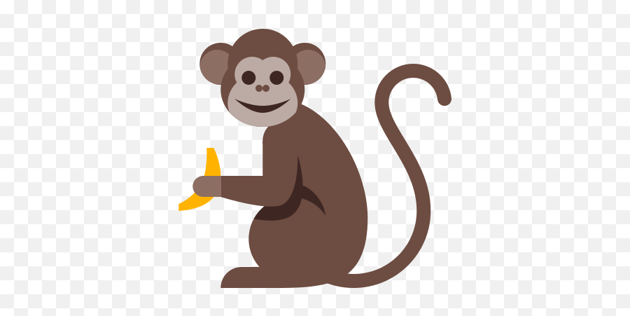 Monkey With A Banana Icon - Free Download Png And Vector Animal Figure Emoji,Monkey See Emoji