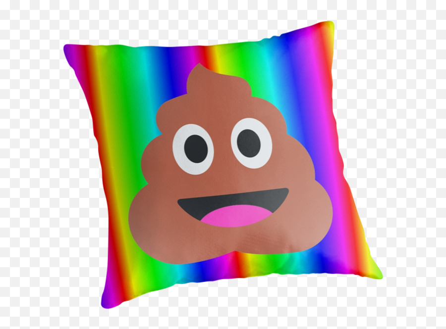 Rainbow Poop Emoji By Gossiprag - Cushion Transparent Pile Of Poo Emoji,Rainbow Emoji