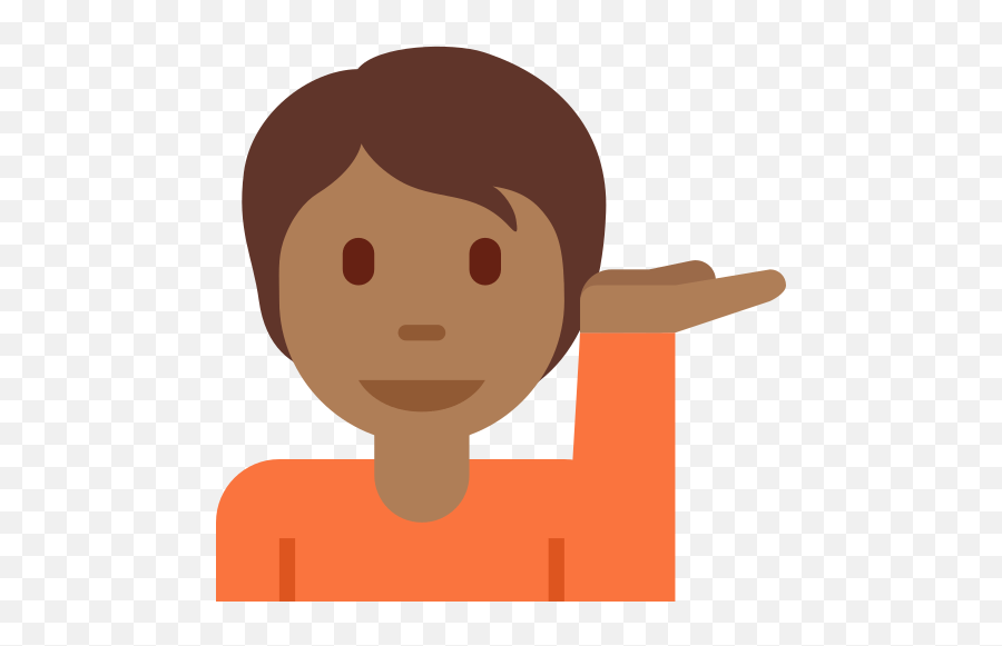Person Reporting With Hand Raised With Medium Dark Skin - Emoji,Dark And Light Skin Emojis