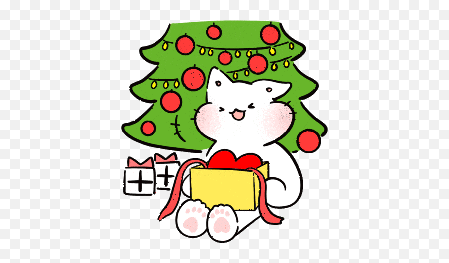 Christmas Tree Surprising Gift Sticker - Christmas Tree Emoji,Christmastree And Presents Emoticon Facebook