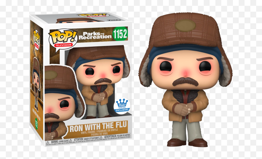 Parks And Recreation - Ron Swanson With The Flu Pop Vinyl Figure Funko Popcultcha Exclusive Emoji,Ron Swanson Too Much Emotion