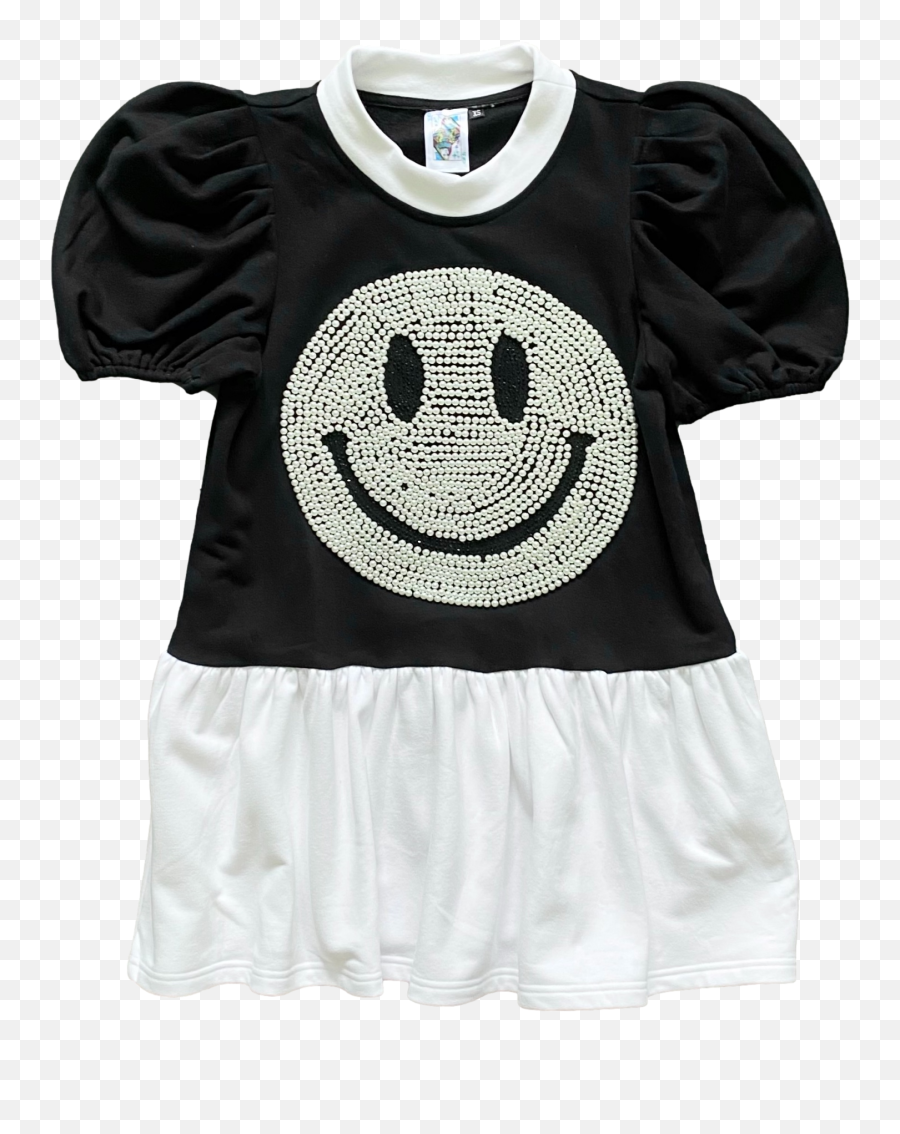Pearl Smiley Dress Emoji,Emoticon With Flower And Sparkles