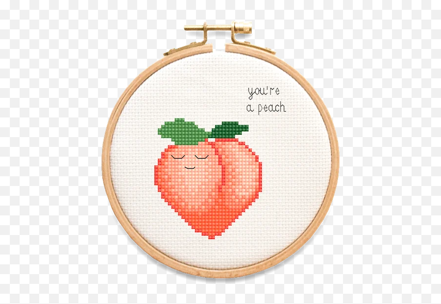 Youu0027re A Peach Cross Stitch Pattern - Stitchering Emoji,Peach Emoji
