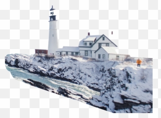 Tilted Lighthouse Winterbeach Brrr Sticker By Iamsam - Portland Head Lighthouse Emoji,Tilted Emoji