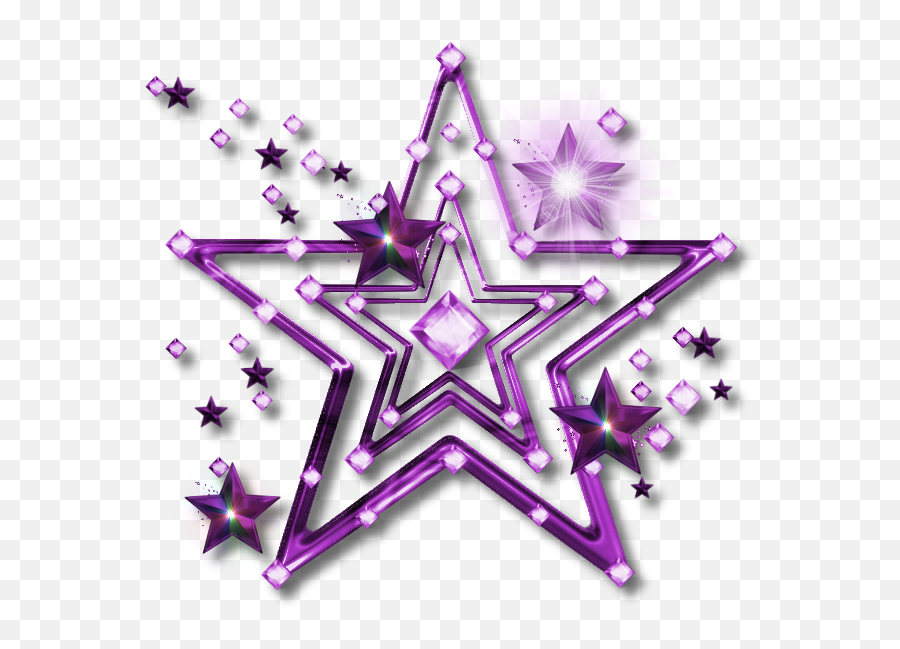 Png Jewel Star Purple By Jssanda - Gold And Purple Stars Png Emoji,Jewel Emoji