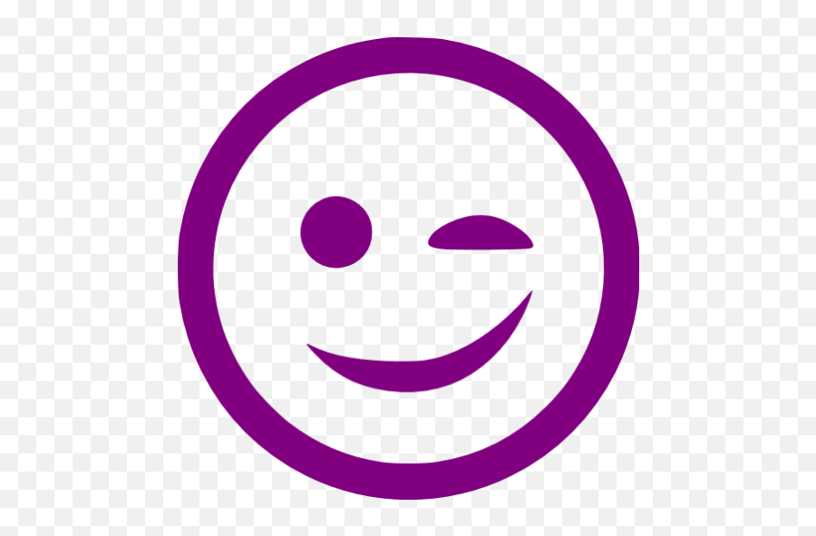 Purple Wink Icon - Happy Emoji,Purple Vegetables Emoji