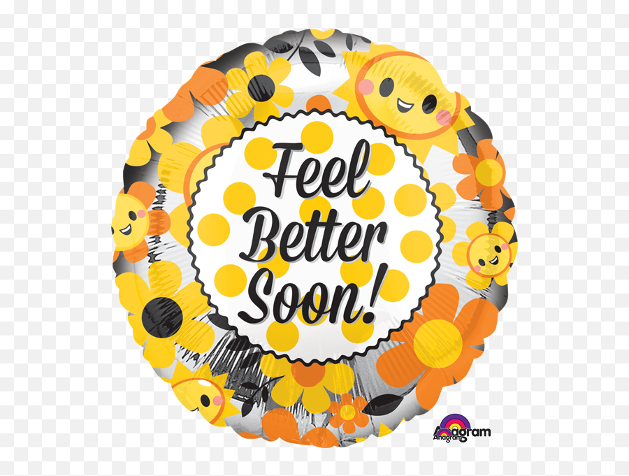 Get Well Soon Balloons Party Supplies Canada - Open A Party Feel Better Happy Emoji,Feel Better Soon Emoticon