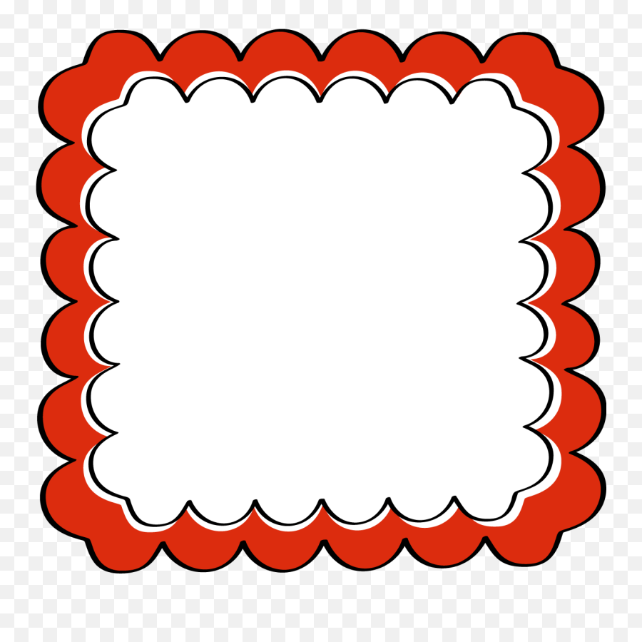 Red Scalloped Frame - Popcorn Borders Clipart Free Emoji,Emoji Boarder