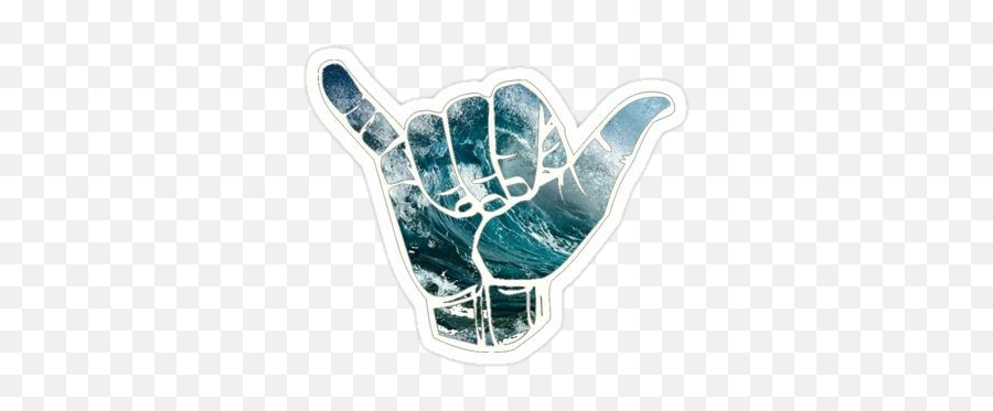 Surf Sea Hand Water Sticker - Hang Loose Sticker Emoji,Surf Hand Emoji