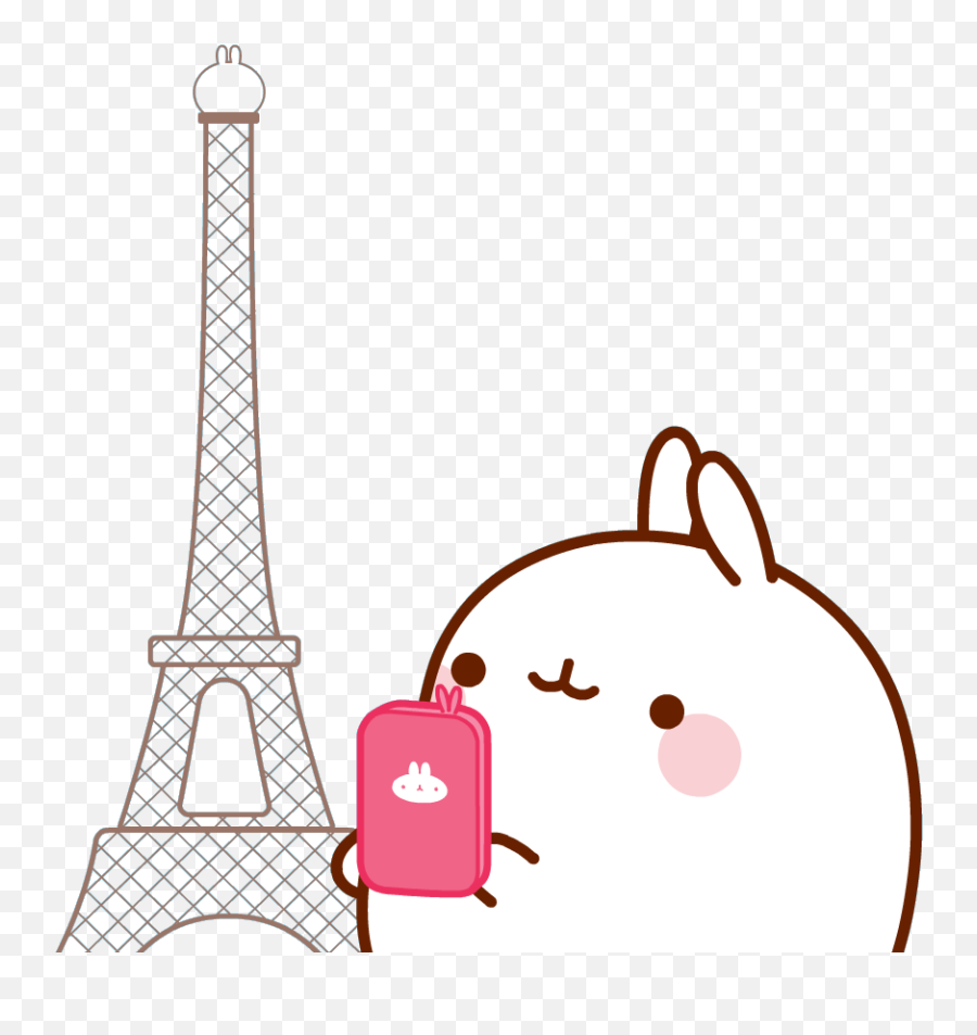 Topic For Kawaii Molang Via Giphy Molang Wallpaper Love - Cartoon Eiffel Tower Gifs Emoji,Molang Emoji