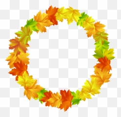 Fall Leaves Round Border Frame Png Clip Art Imageu200b - Fall Leaves Circle Clipart Emoji,Emoji Border Frame Png Transparent