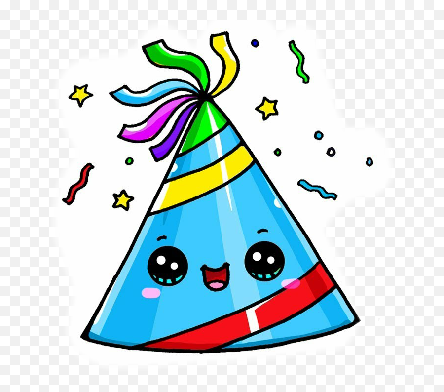 Birthday Hat Sticker Challenge - Draw So Cute Party Hat Emoji,Japanese Emoticons Party Hat