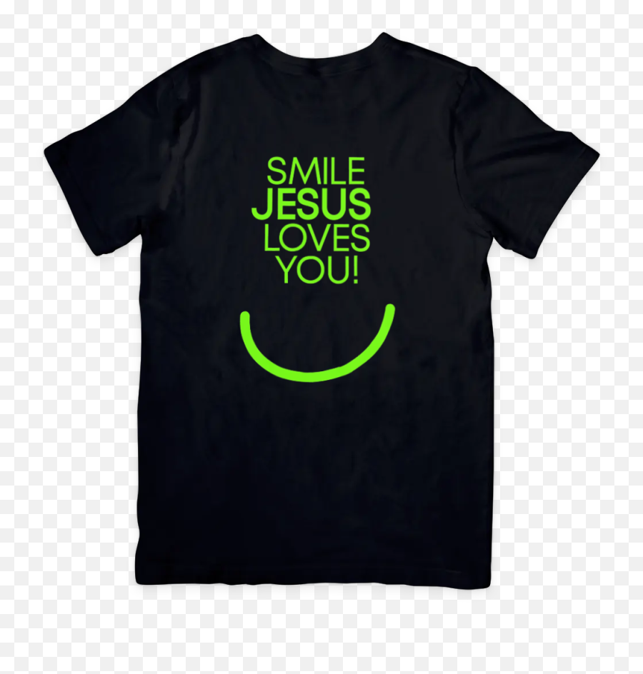 Smile Jesus Loves You Lime Green U2013 Ikonquerapparel - Happy Emoji,) Emoticon Xd