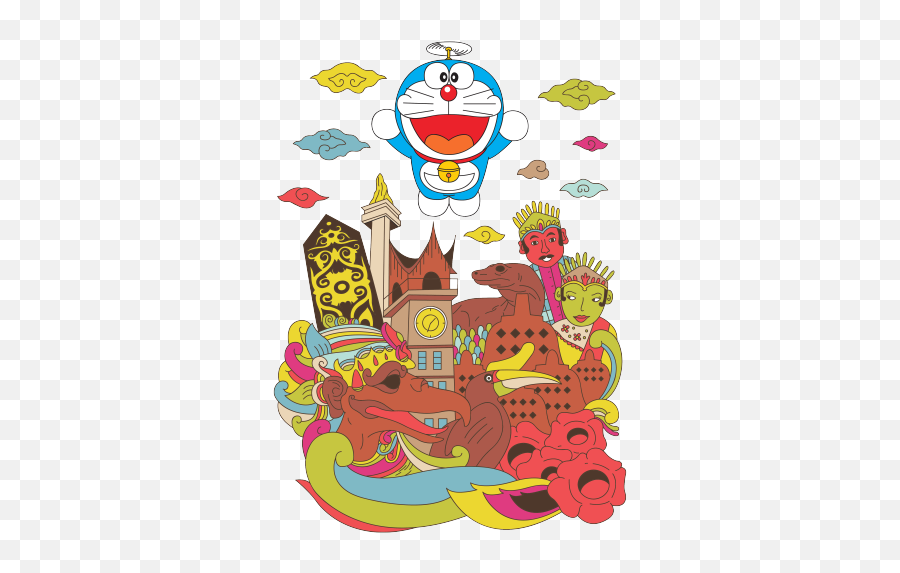 Rupawa - Doraemon Keliling Indonesia Oleh Mogofresha Icon Yg Ada Di Indonesia Emoji,Gaiaonline Cat Emoticons