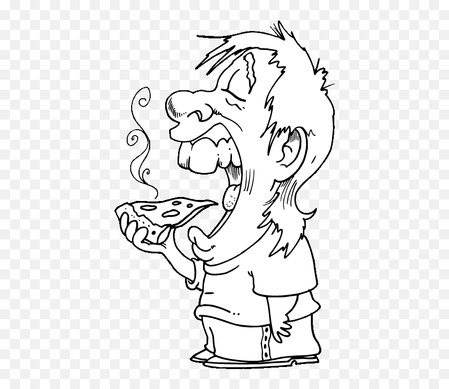 Free Collection Of Foods Coloring Pages Coloring Pages Library - Draw A Person Eating A Pizza Emoji,Black And White Cute Coloring Sheets Of Foods And Emojis
